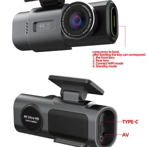 dash cam 4k hd car night vision wi fi support gps 24h parking